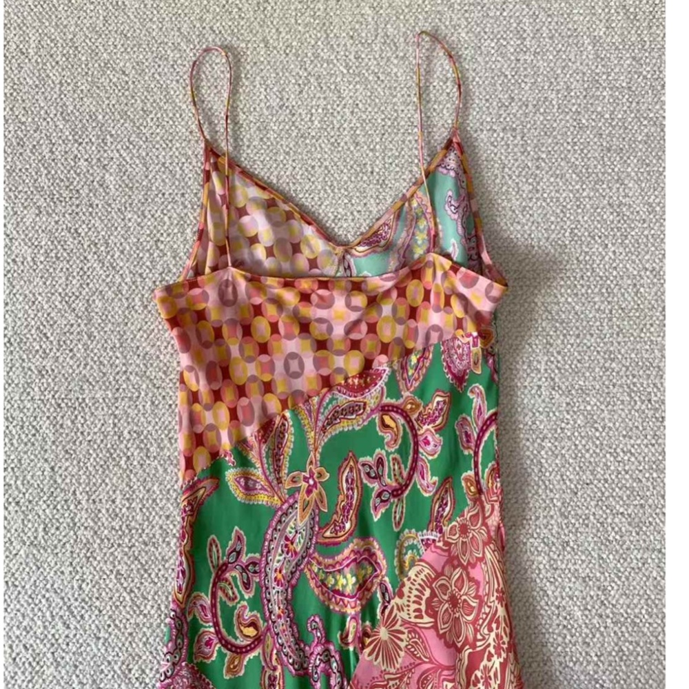 BEST Anthropologie x Kachel Stefani Midi Slip Dress - Multi Color AU10/US6 - Picture 7 of 9